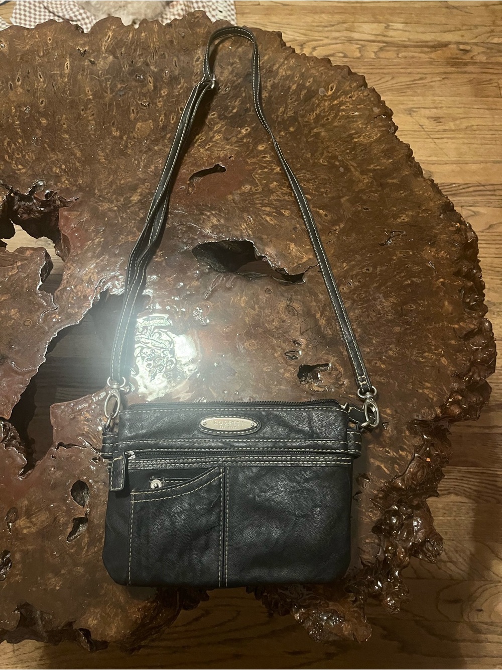 Rosetti Black Crossbody Bag with Silver Hardware